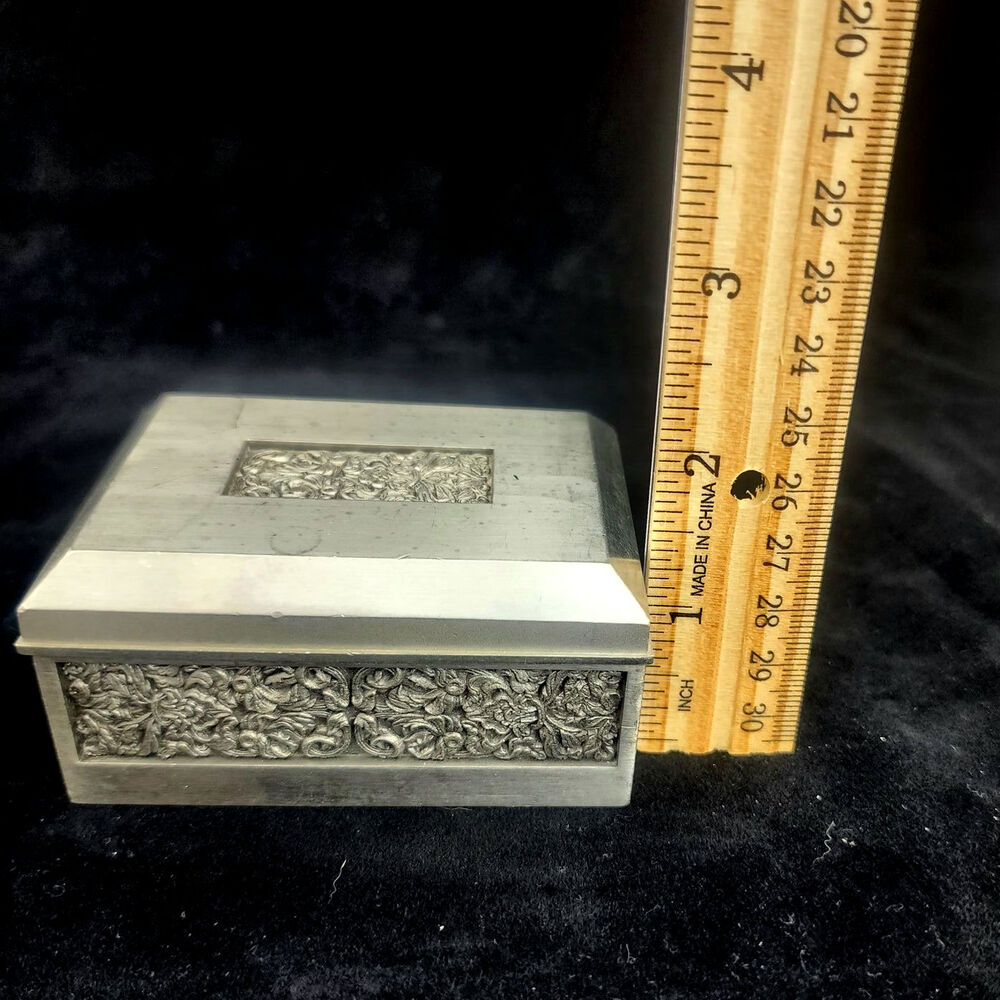 Trinket box Royal Selangor Classic Expressions Rectangle  pewter engraved - Picture 9 of 12